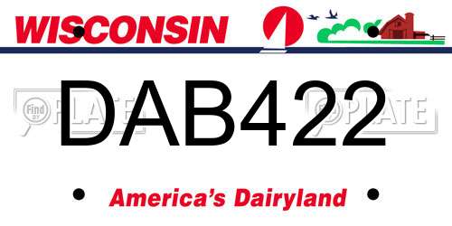 DAB422 Wisconsin License Plate