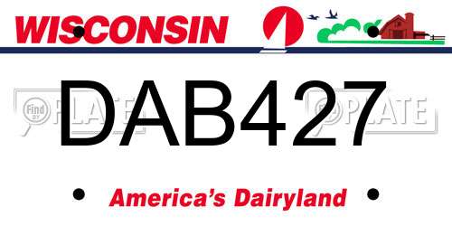 DAB427 Wisconsin License Plate