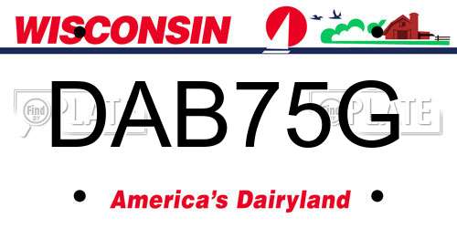 DAB75G Wisconsin License Plate