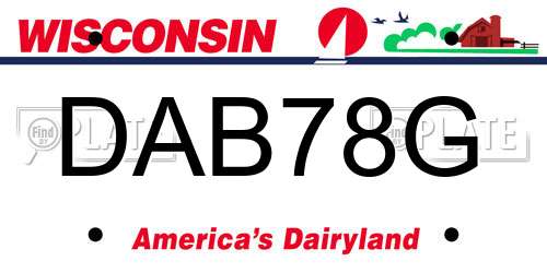 DAB78G Wisconsin License Plate