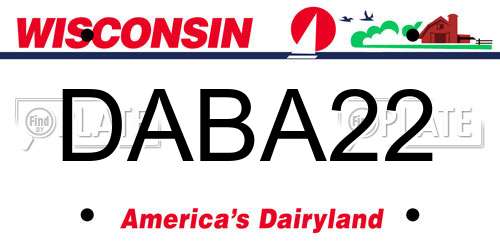 DABA22 Wisconsin License Plate