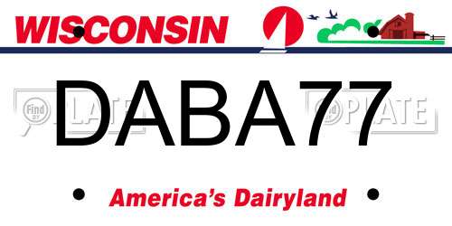 DABA77 Wisconsin License Plate