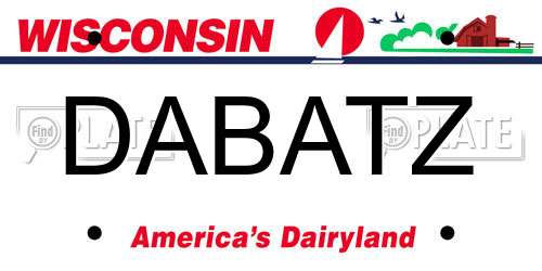 DABATZ Wisconsin License Plate