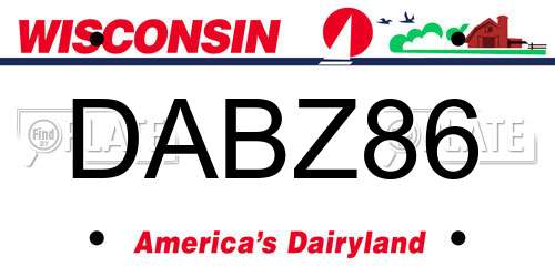 DABZ86 Wisconsin License Plate