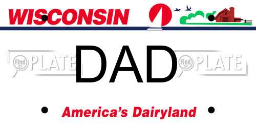 DAD Wisconsin License Plate