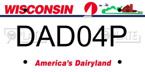 DAD04P Wisconsin License Plate