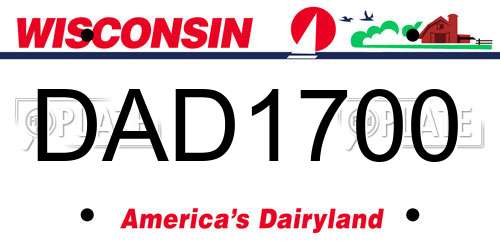 DAD1700 Wisconsin License Plate