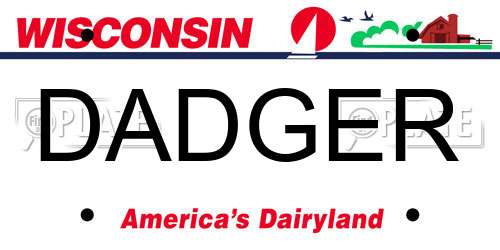 DADGER Wisconsin License Plate