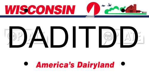 DADITDD Wisconsin License Plate