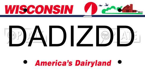 DADIZDD Wisconsin License Plate