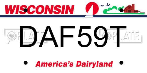 DAF59T Wisconsin License Plate