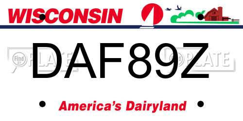 DAF89Z Wisconsin License Plate