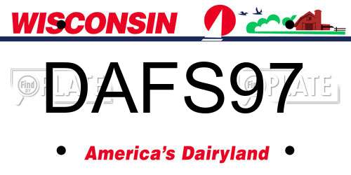 DAFS97 Wisconsin License Plate