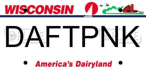DAFTPNK Wisconsin License Plate