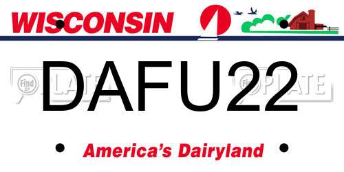 DAFU22 Wisconsin License Plate