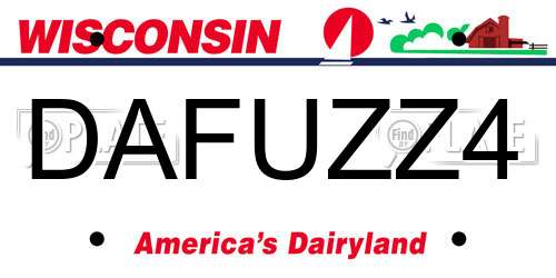 DAFUZZ4 Wisconsin License Plate