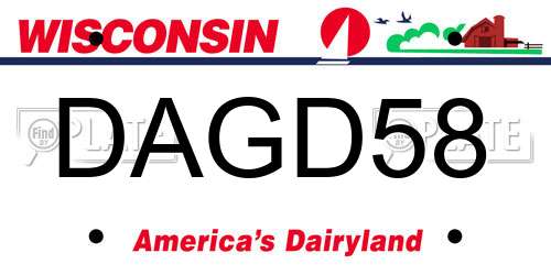DAGD58 Wisconsin License Plate