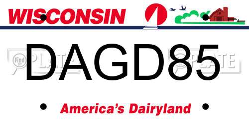 DAGD85 Wisconsin License Plate