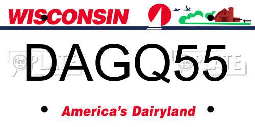 DAGQ55 Wisconsin License Plate