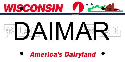 DAIMAR Wisconsin License Plate