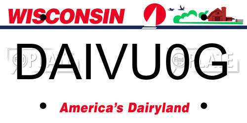 DAIVU0G Wisconsin License Plate