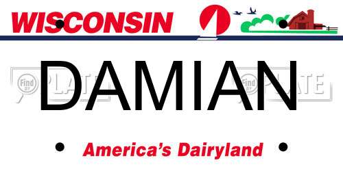DAMIAN Wisconsin License Plate