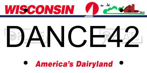DANCE42 Wisconsin License Plate