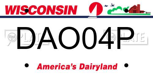 DAO04P Wisconsin License Plate