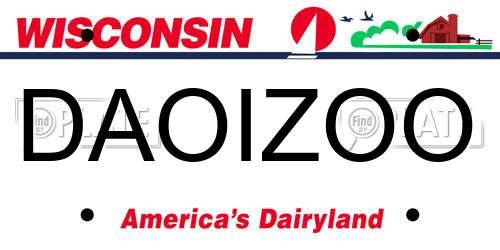 DAOIZOO Wisconsin License Plate