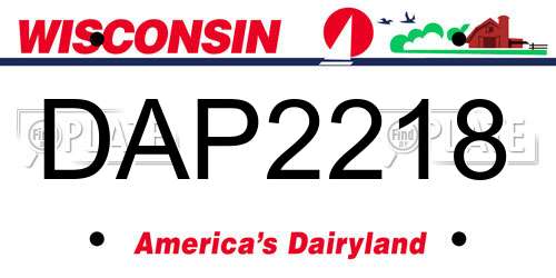 DAP2218 Wisconsin License Plate