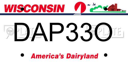 DAP33O Wisconsin License Plate
