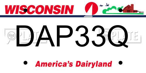 DAP33Q Wisconsin License Plate