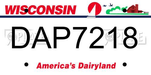 DAP7218 Wisconsin License Plate