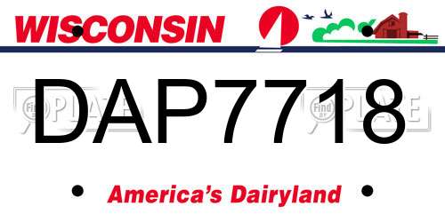 DAP7718 Wisconsin License Plate