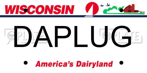 DAPLUG Wisconsin License Plate