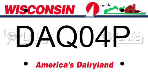 DAQ04P Wisconsin License Plate