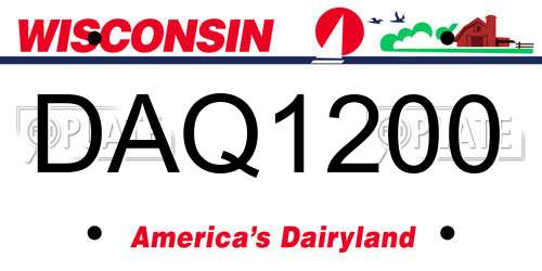 DAQ1200 Wisconsin License Plate