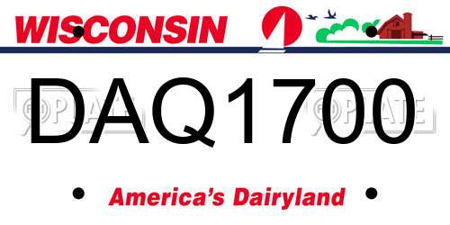 DAQ1700 Wisconsin License Plate