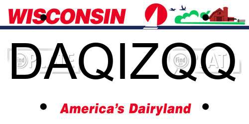 DAQIZQQ Wisconsin License Plate