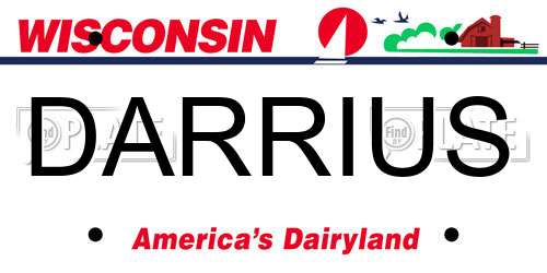 DARRIUS Wisconsin License Plate