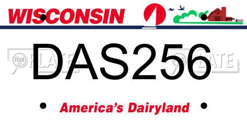 DAS256 Wisconsin License Plate