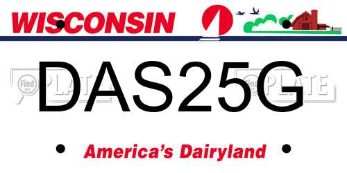 DAS25G Wisconsin License Plate