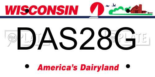 DAS28G Wisconsin License Plate