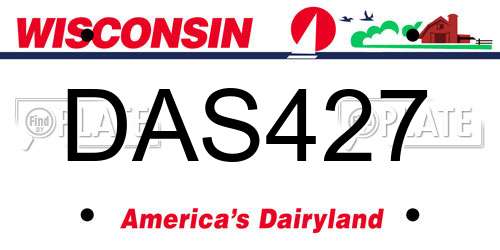DAS427 Wisconsin License Plate
