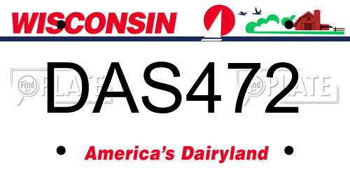 DAS472 Wisconsin License Plate