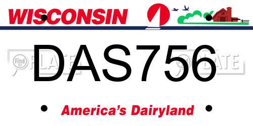 DAS756 Wisconsin License Plate