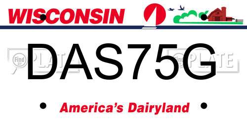 DAS75G Wisconsin License Plate