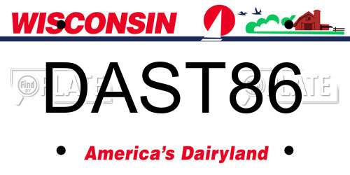 DAST86 Wisconsin License Plate