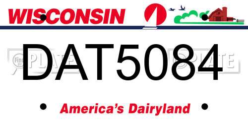 DAT5084 Wisconsin License Plate