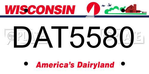 DAT5580 Wisconsin License Plate